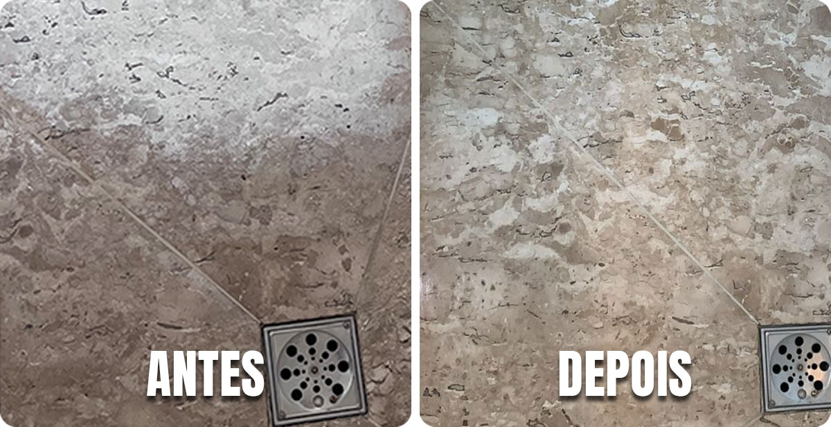 Antes e depois — pedra natural