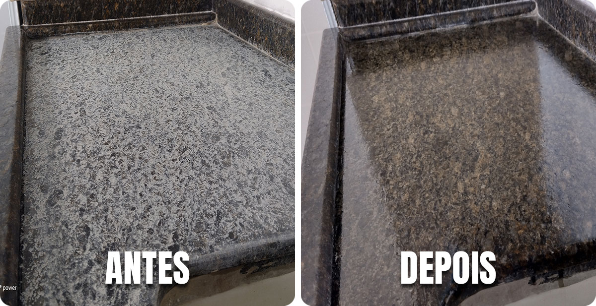 Antes e depois — bancada